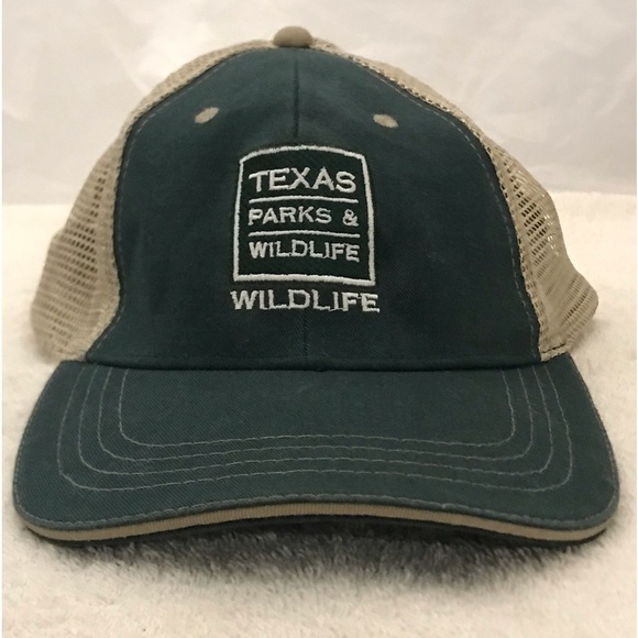 Cobra for Texas Parks & Wildlife Adjustable Green Tan Mesh Ball Cap - Picture 1 of 13